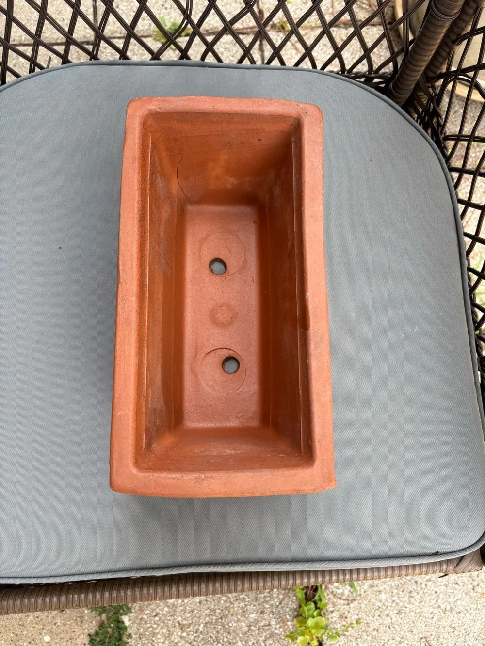 Italian Made Terracotta Acanthus Leaf Relief Rectangular Planter - Rustic Orange